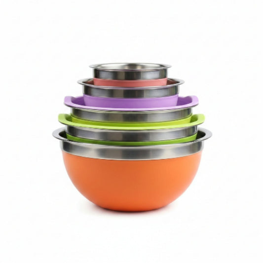 10pc Rainbow Stainless Steel Bowls with Lids