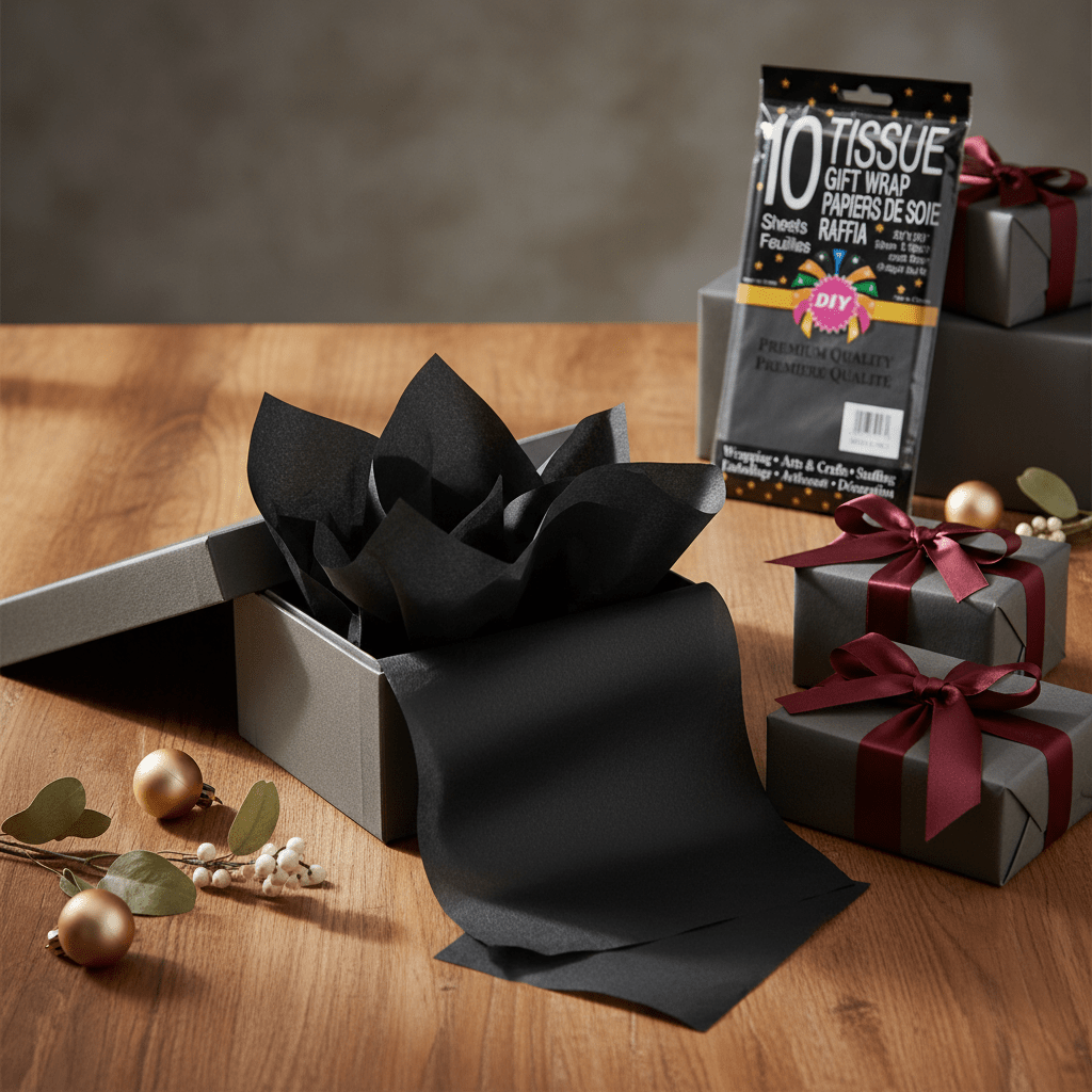 10pc Tissue Gift Wrap - Black