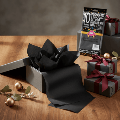 10pc Tissue Gift Wrap - Black