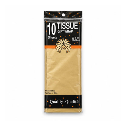 10pc Tissue Gift Wrap – Decorative Wrapping Tissue Paper for Gifts & Packaging – Gold