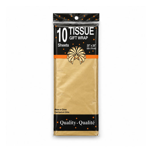 10pc Tissue Gift Wrap – Decorative Wrapping Tissue Paper for Gifts & Packaging – Gold