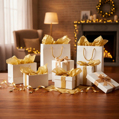 10pc Tissue Gift Wrap – Decorative Wrapping Tissue Paper for Gifts & Packaging – Gold