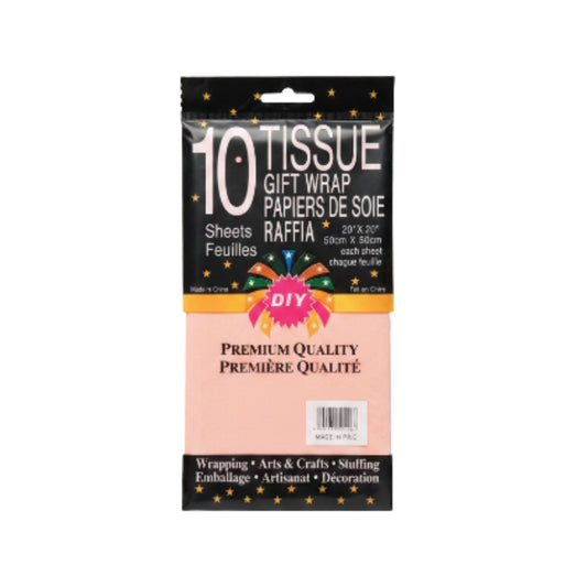 10pc Tissue Gift Wrap - Peach