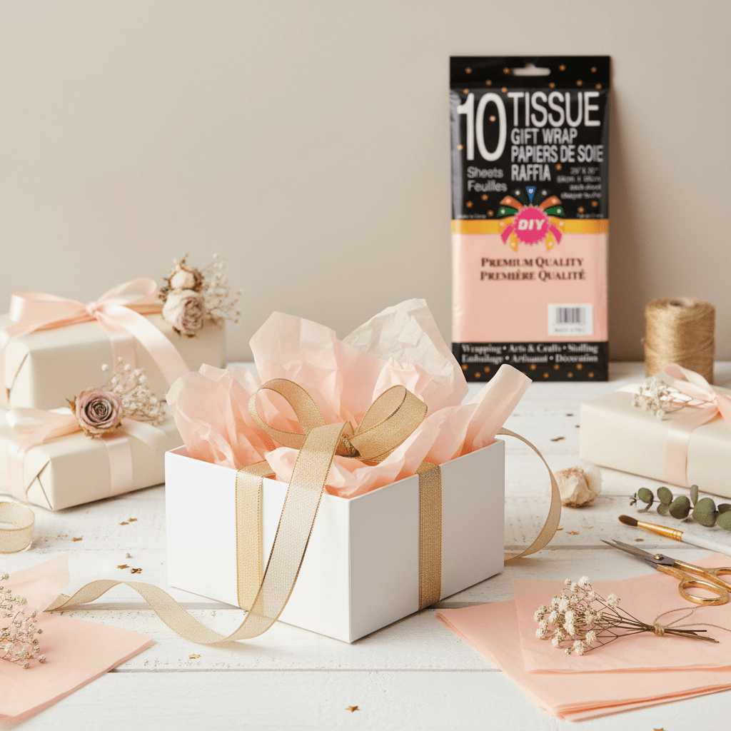 10pc Tissue Gift Wrap - Peach