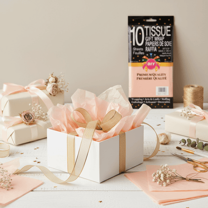 10pc Tissue Gift Wrap - Peach