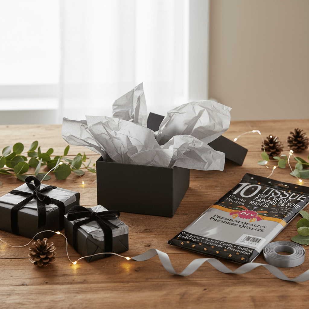 10pc Tissue Gift Wrap - Silver Grey