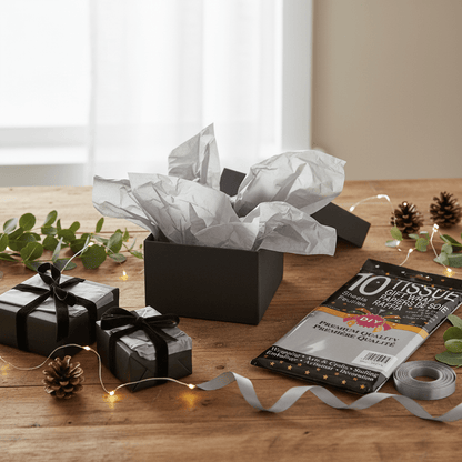 10pc Tissue Gift Wrap - Silver Grey