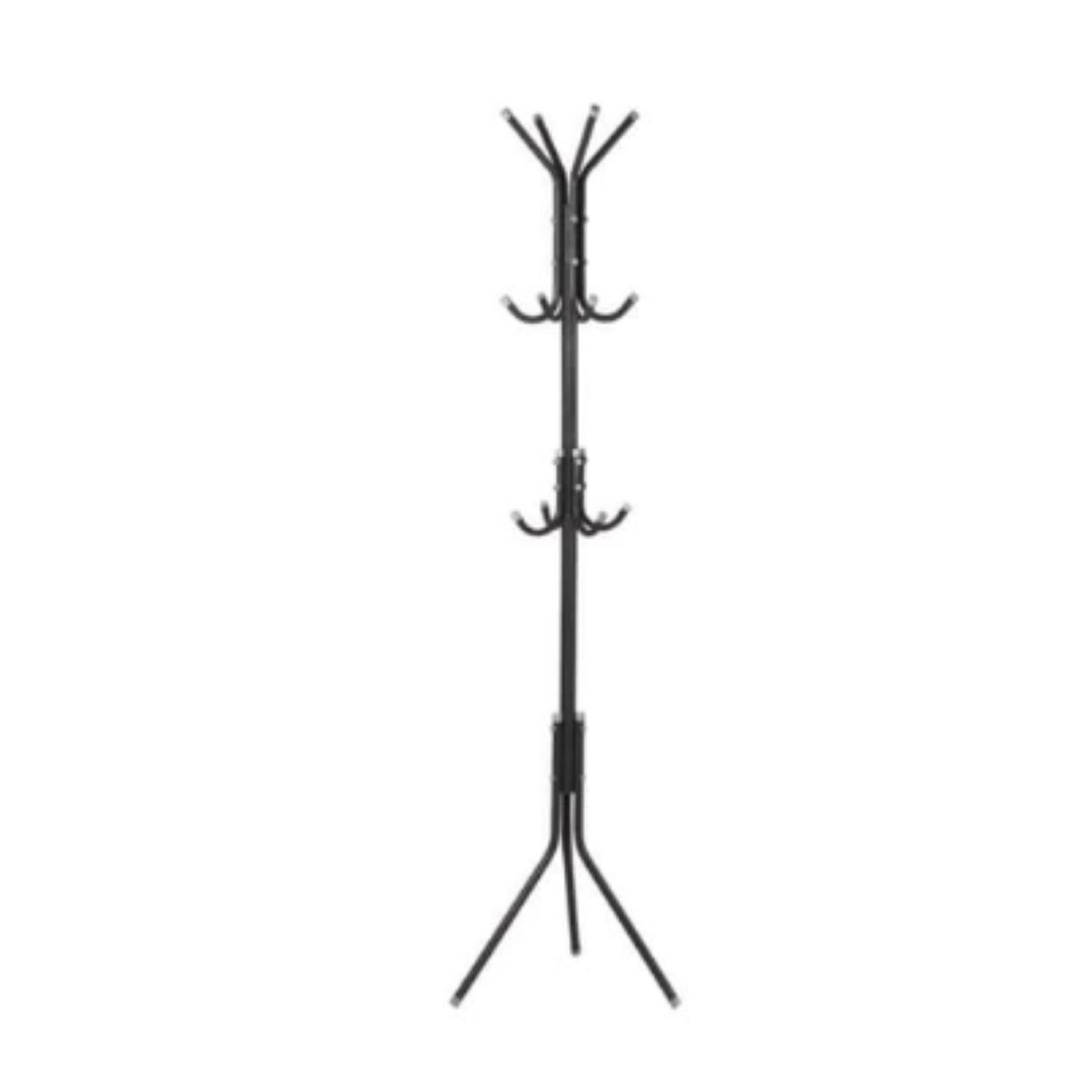 12 Hook Coat Rack Black | Heavy Duty Entryway Organizer