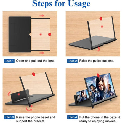 12 Inch Screen Magnifier – Phone Screen Enlarger for Video Viewing – Portable Foldable Design
