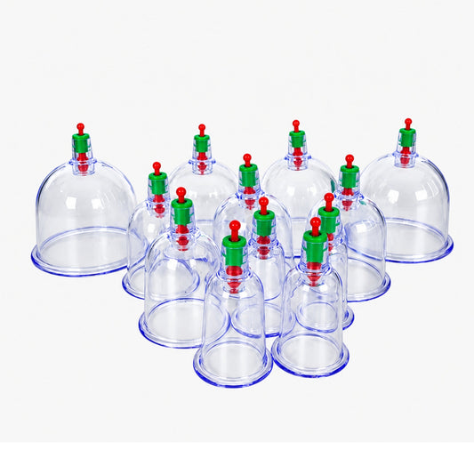 12 Piece Cupping Therapy Set – Professional Massage Cups For Home & Clinic Use – Multi-Size Set