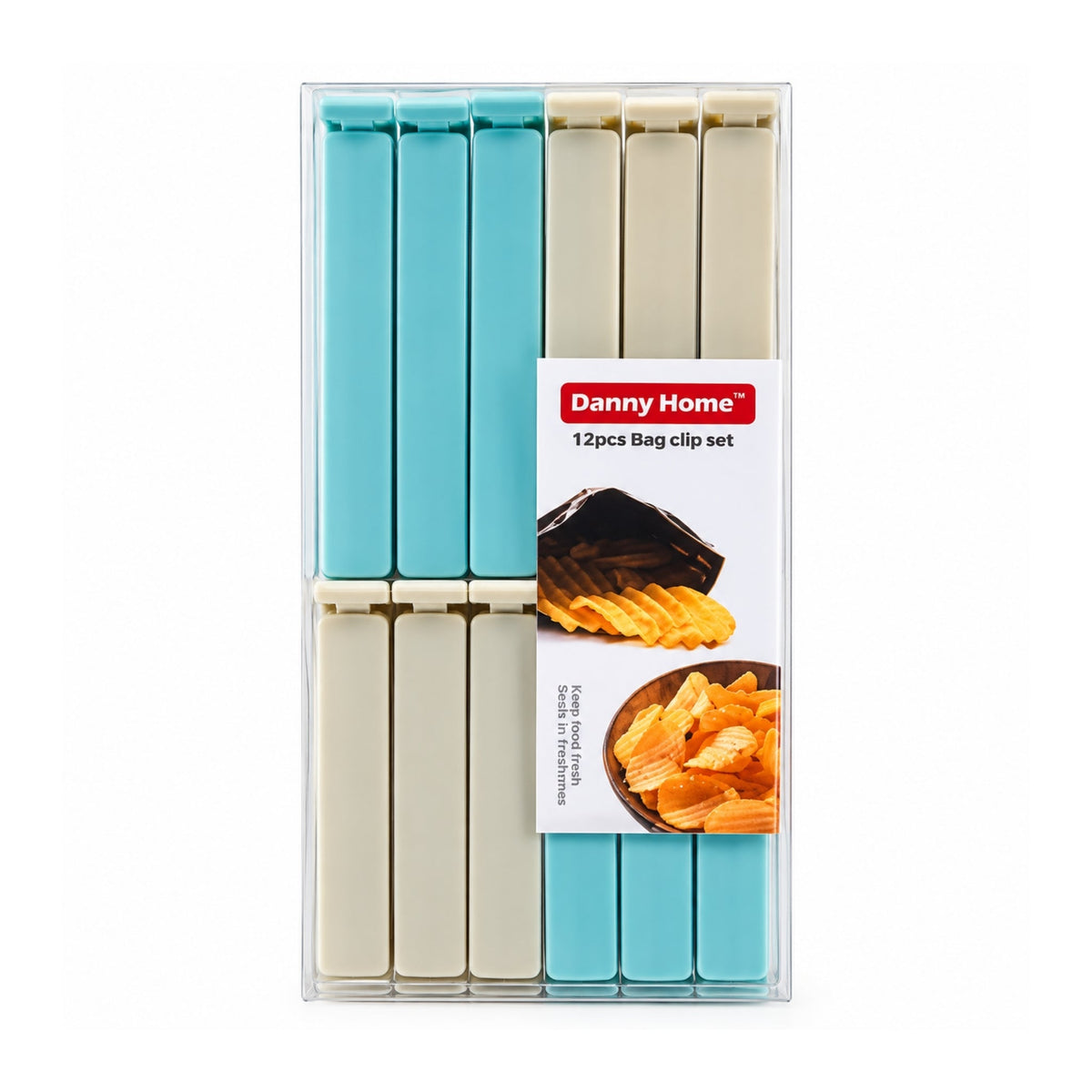 12 Piece Danny Home Bag Clip Set – Reusable Food Storage Sealing Clips