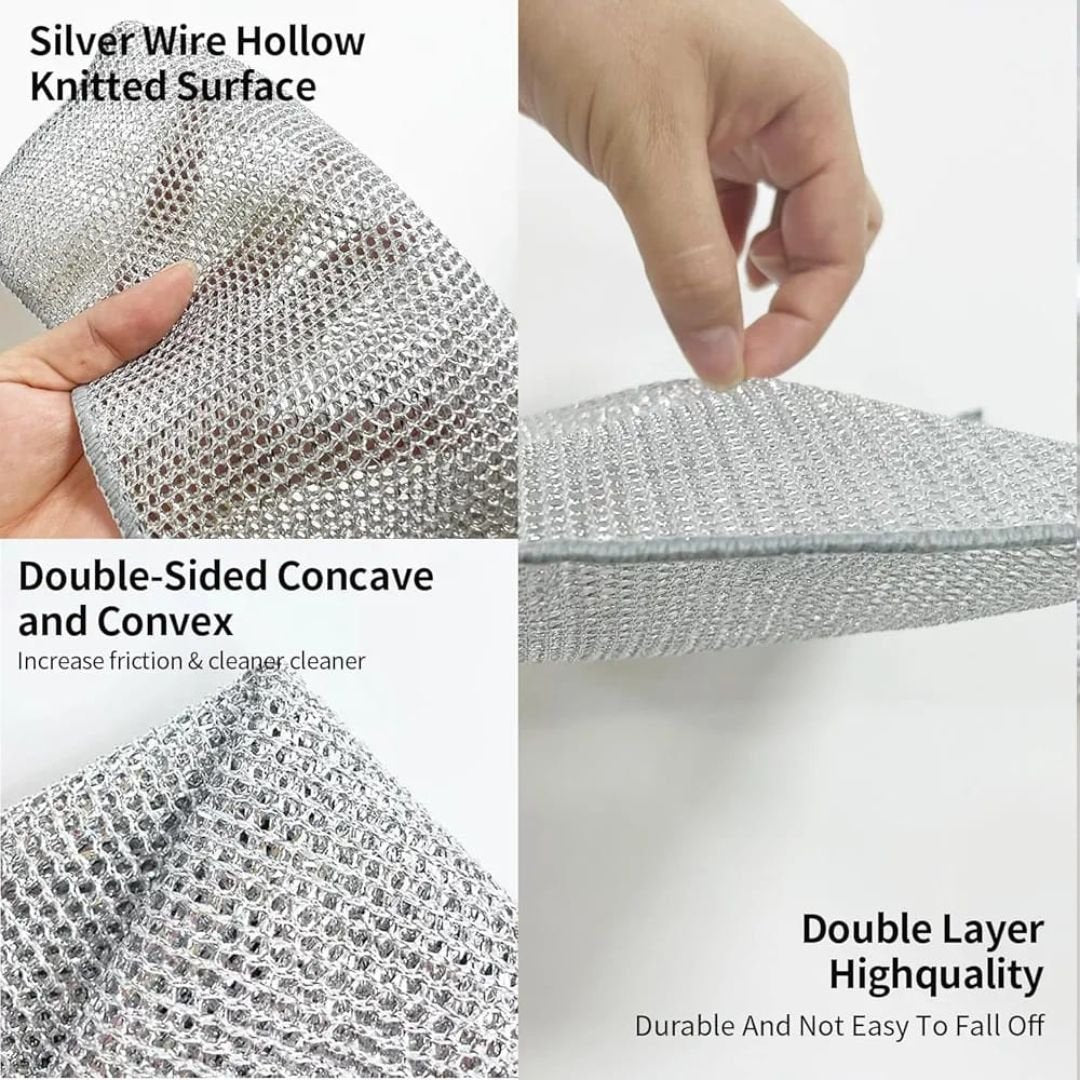 12 Piece Mesh Wire Cloth Set – Metal Cleaning & Scrubbing Pads for Kitchen, Household & DIY Use