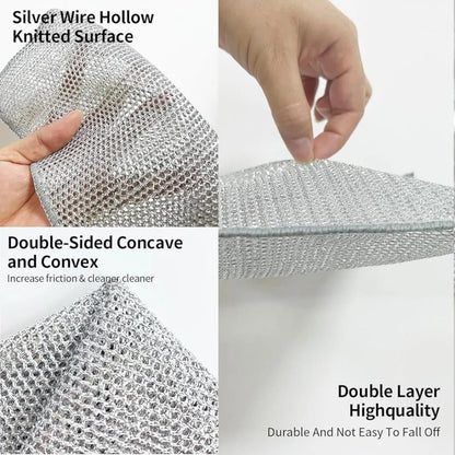 12 Piece Mesh Wire Cloth Set – Metal Cleaning & Scrubbing Pads for Kitchen, Household & DIY Use