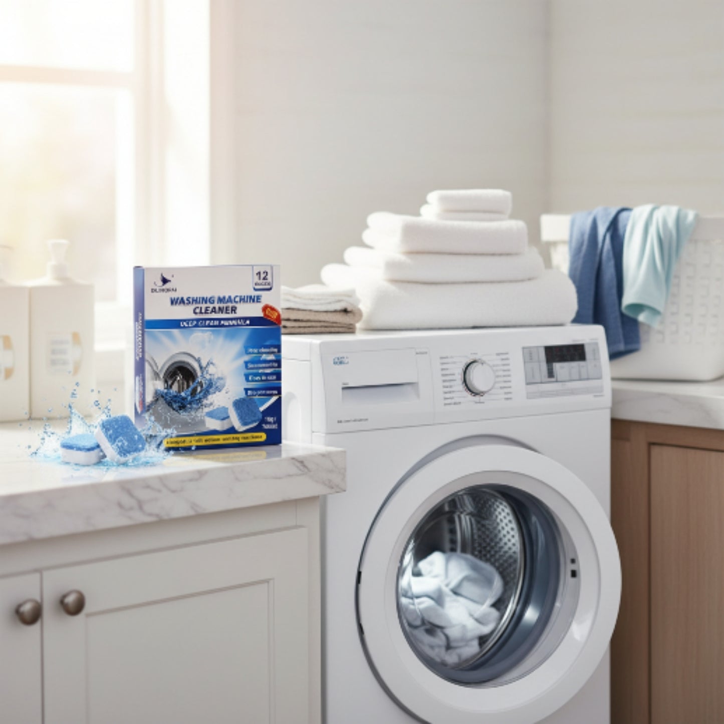 12pc Washing Machine Cleaner Tablets – Drum Cleaner & Odour Remover