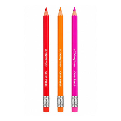 12 Piece Yalong Erasable Colour Pencils – Smooth Colouring Pencils with Eraser Tips