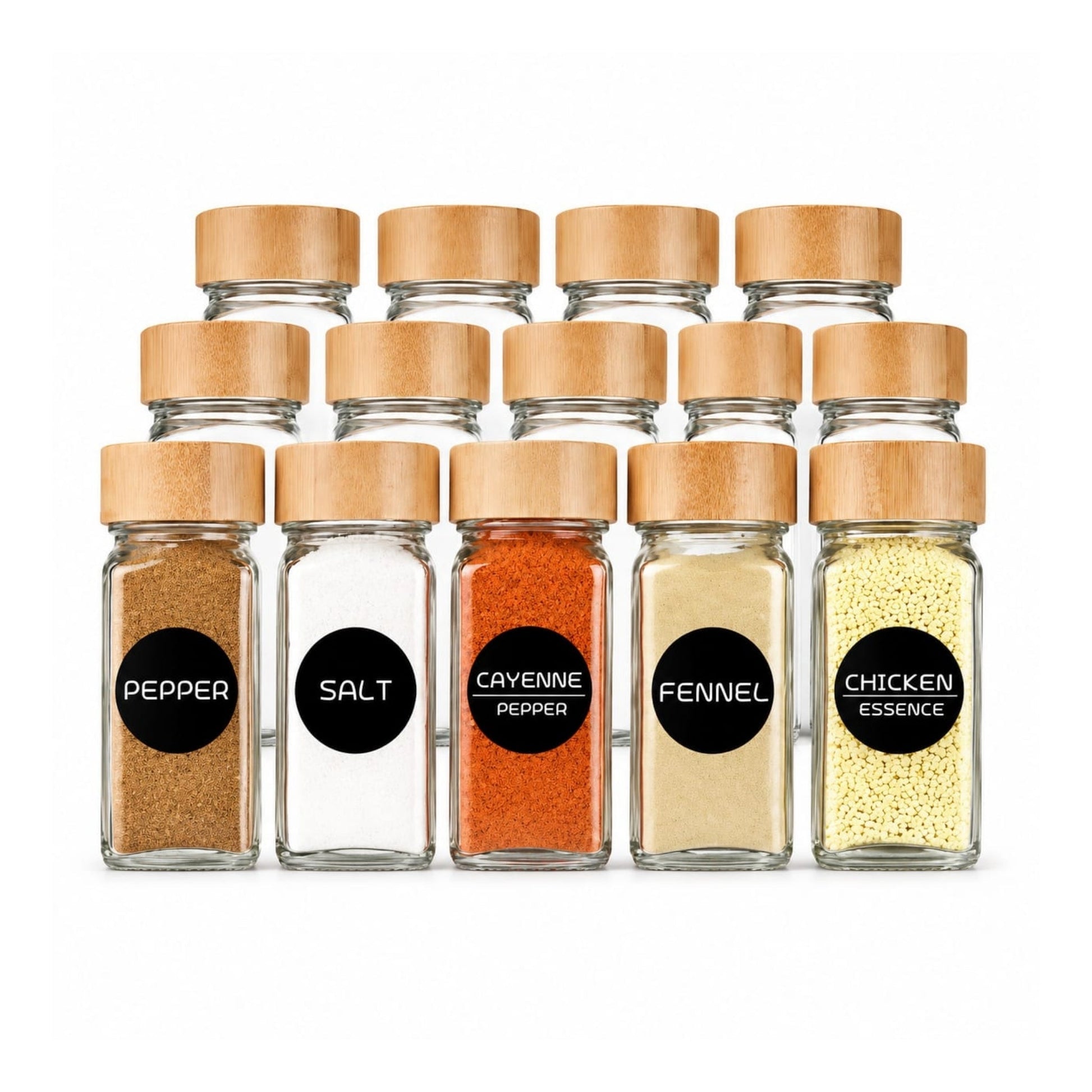 120ml Bamboo Lid Spice Bottle – Glass Spice Jar for Herbs, Spices & Kitchen Seasoning Storage