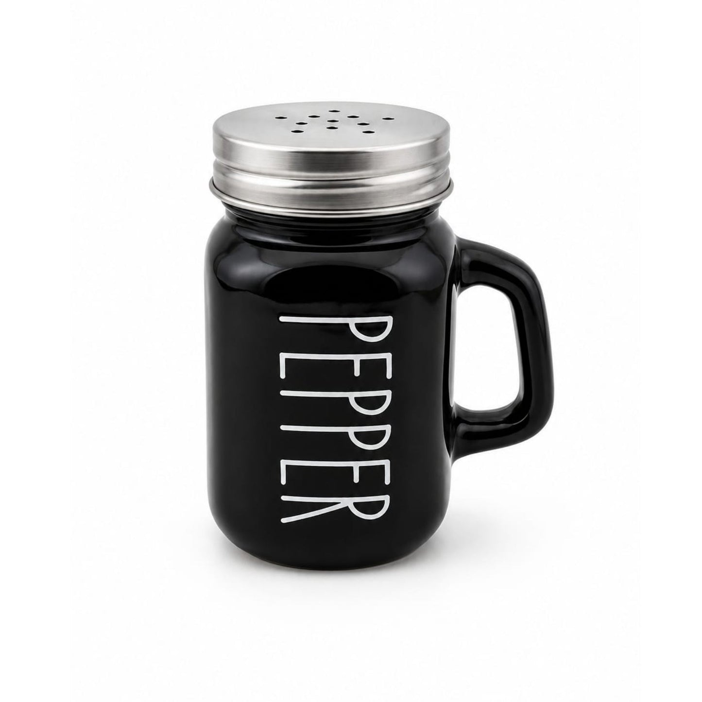 120ml Glass Salt & Pepper Shaker Set - Black And White