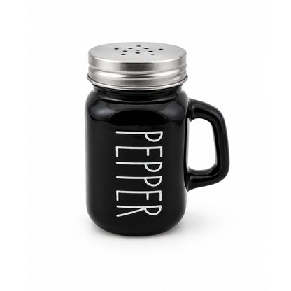 120ml Glass Salt & Pepper Shaker Set - Black And White