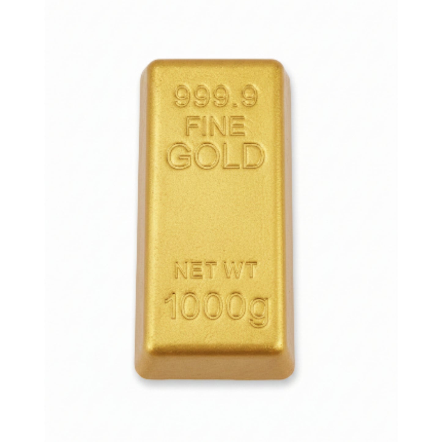 Gold Bar Squishy – Soft Squeeze Stress Relief Fidget Toy On White Background