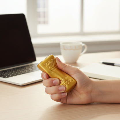 Gold Bar Squishy – Soft Squeeze Stress Relief Fidget Toy Lifestyle