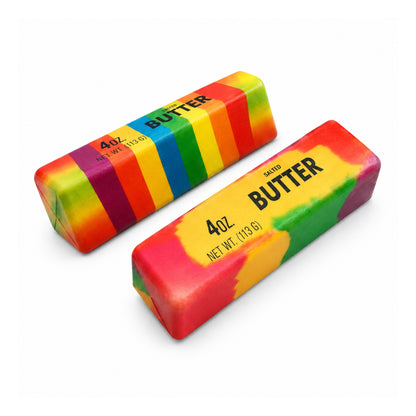 Rainbow Butter Squishy – Soft Slow Rising Squeeze Stress Relief Fidget Toy On White Background