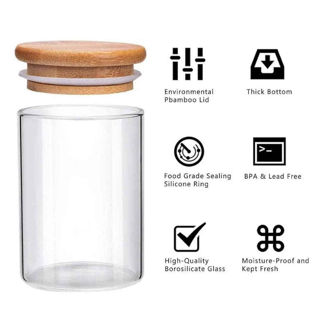 12pc Bamboo Jars 8x6.5cm