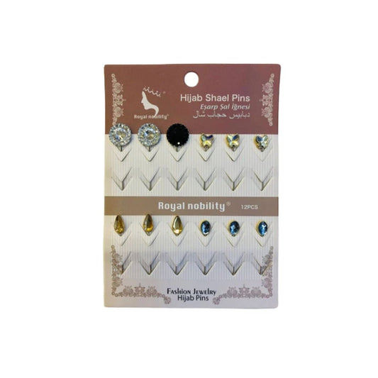 12pc Fancy Straight Hijaab Pin