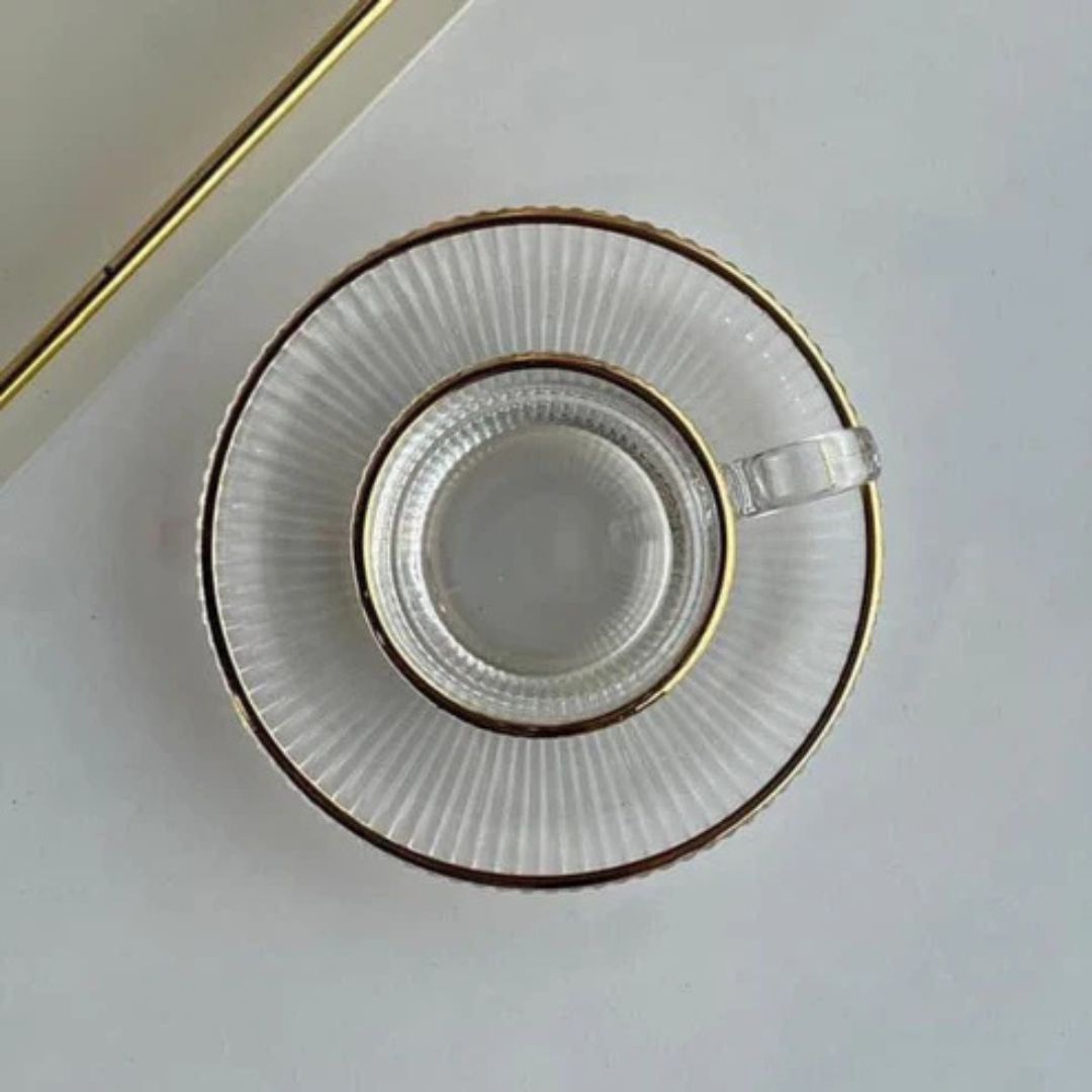 12pc Gold Rim Cup And Saucer