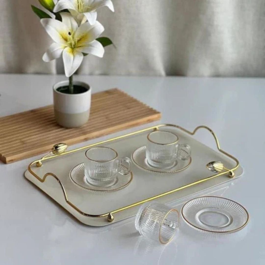 12pc Gold Rim Cup And Saucer