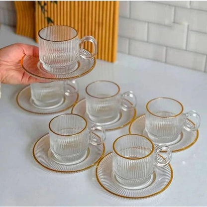12pc Gold Rim Cup And Saucer