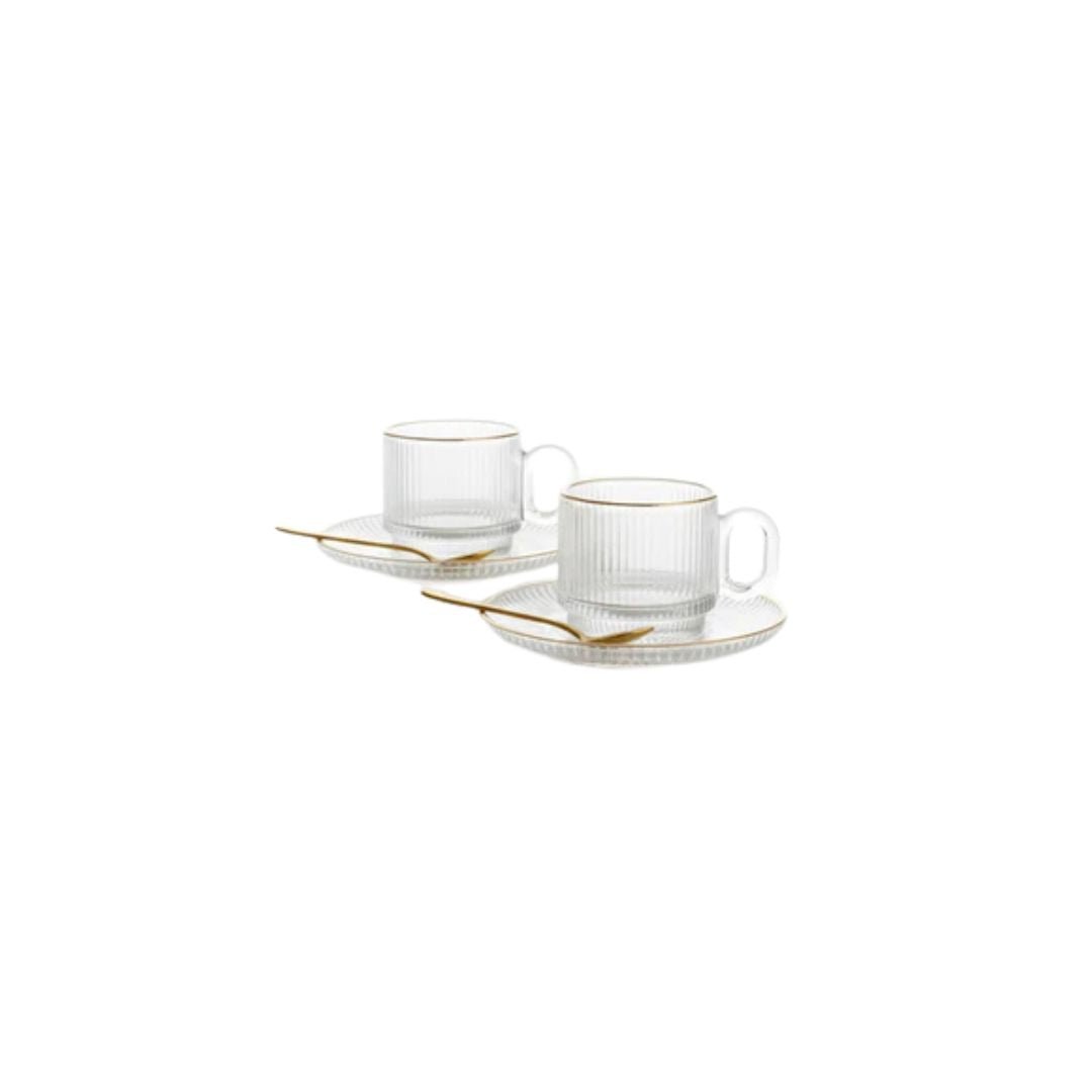 12pc Gold Rim Cup And Saucer