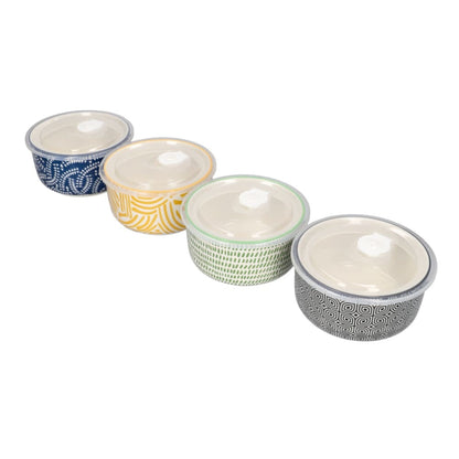 13cm Danny Home Porcelain Bowl with Lid – Airtight Serving & Food Storage Bowl for Kitchen & Dining