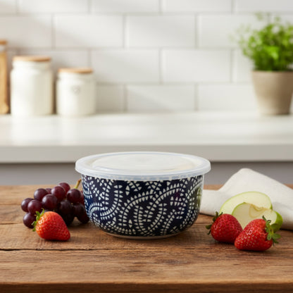 13cm Danny Home Porcelain Bowl with Lid – Airtight Serving & Food Storage Bowl for Kitchen & Dining
