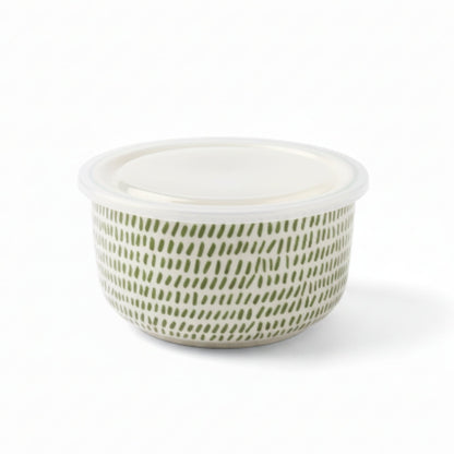13cm Danny Home Porcelain Bowl with Lid – Airtight Serving & Food Storage Bowl for Kitchen & Dining