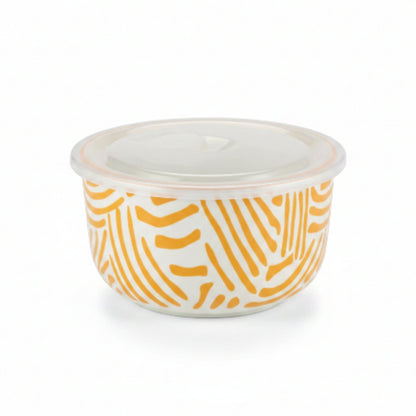13cm Danny Home Porcelain Bowl with Lid – Airtight Serving & Food Storage Bowl for Kitchen & Dining