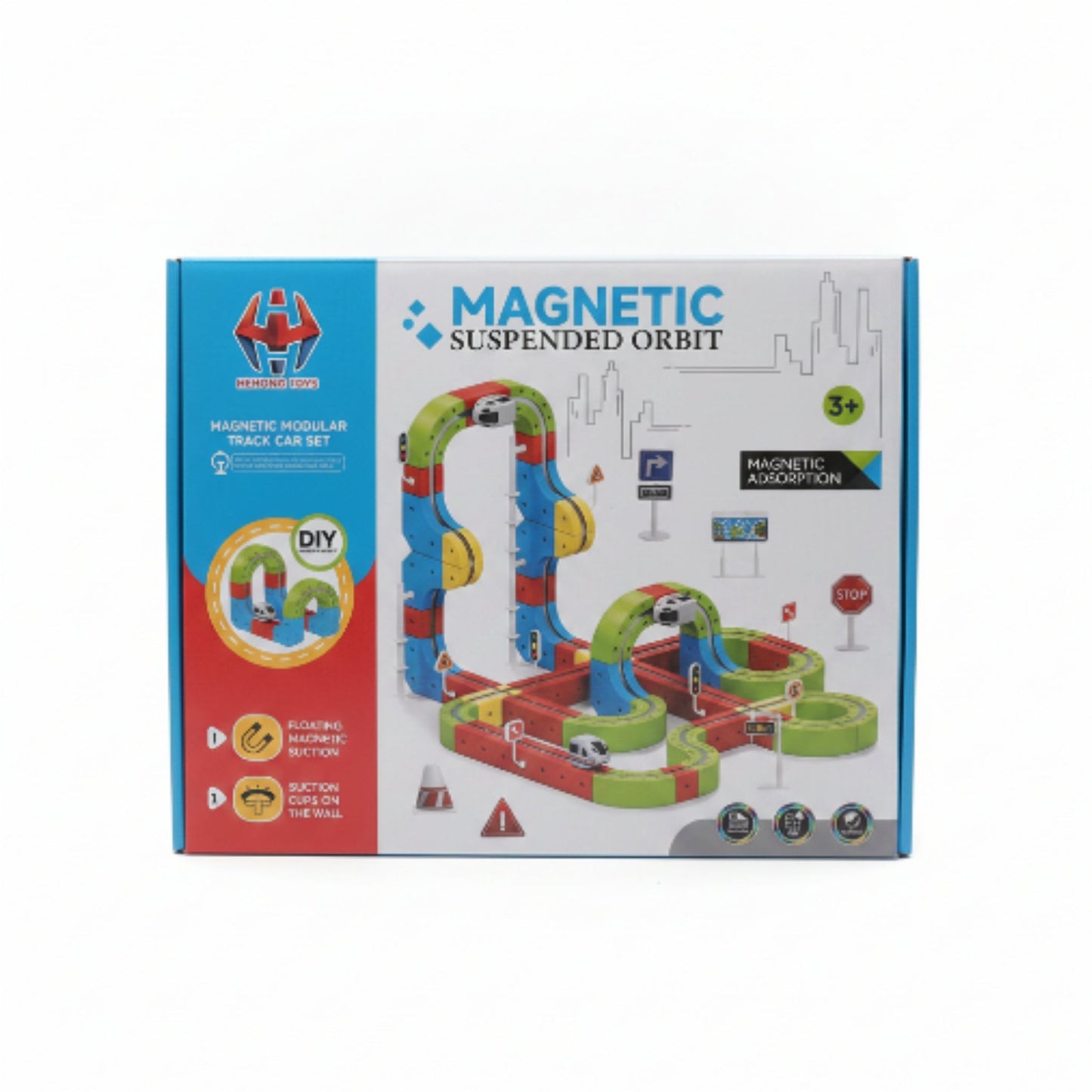 149 Piece Magnetic Race Track Car Set - Magnetic Building Blocks STEM Toy