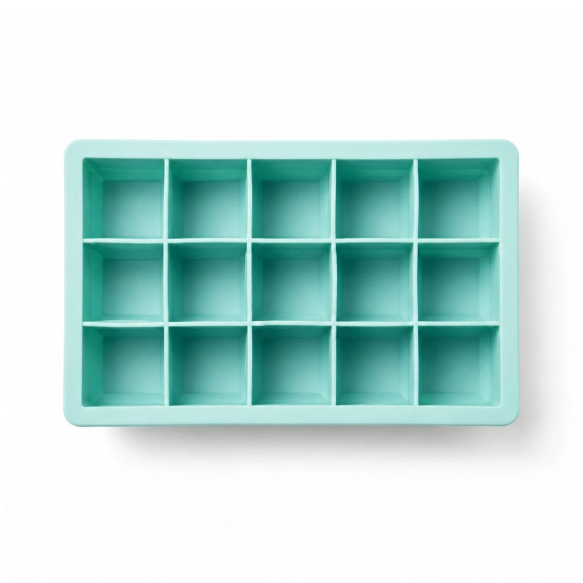 15 Slot Takmehome Silicone Ice Tray With Lid - Green On White Background