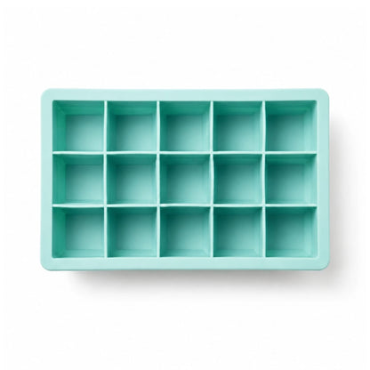 15 Slot Takmehome Silicone Ice Tray With Lid - Green On White Background