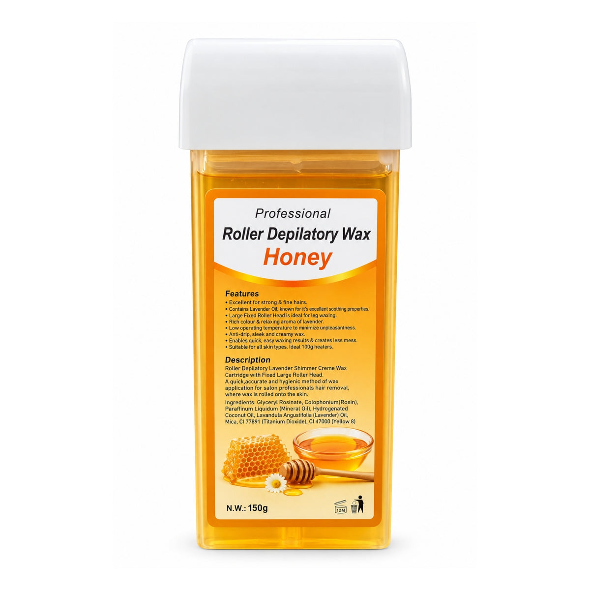 150g Wax Refill – Hair Removal Wax for Waxing Heaters Honey On White Background