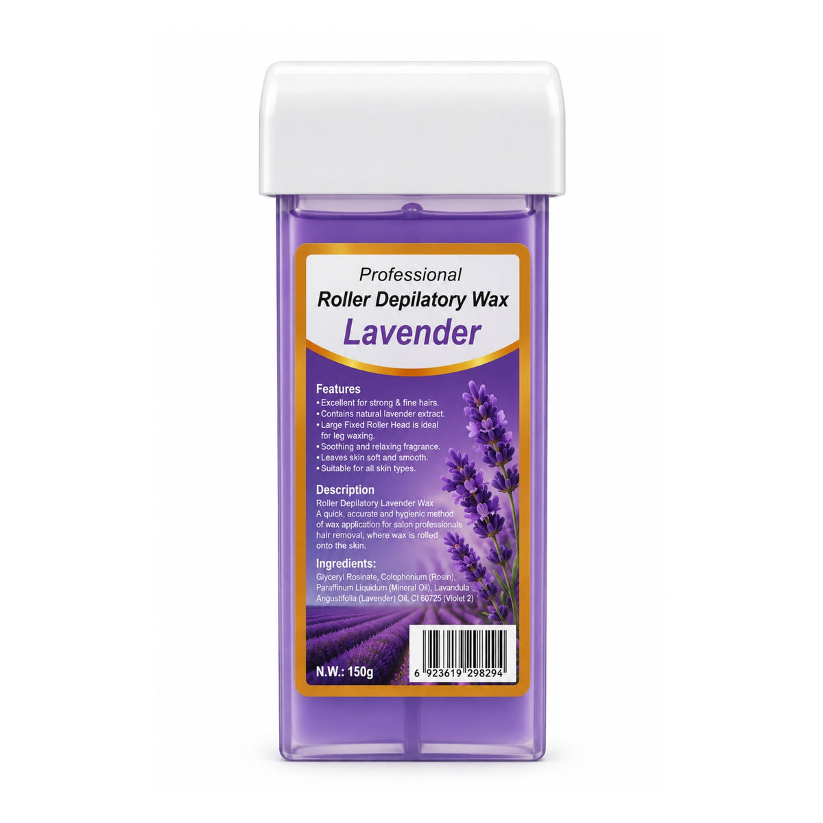 150g Wax Refill – Hair Removal Wax for Waxing Heaters Lavender On White Background