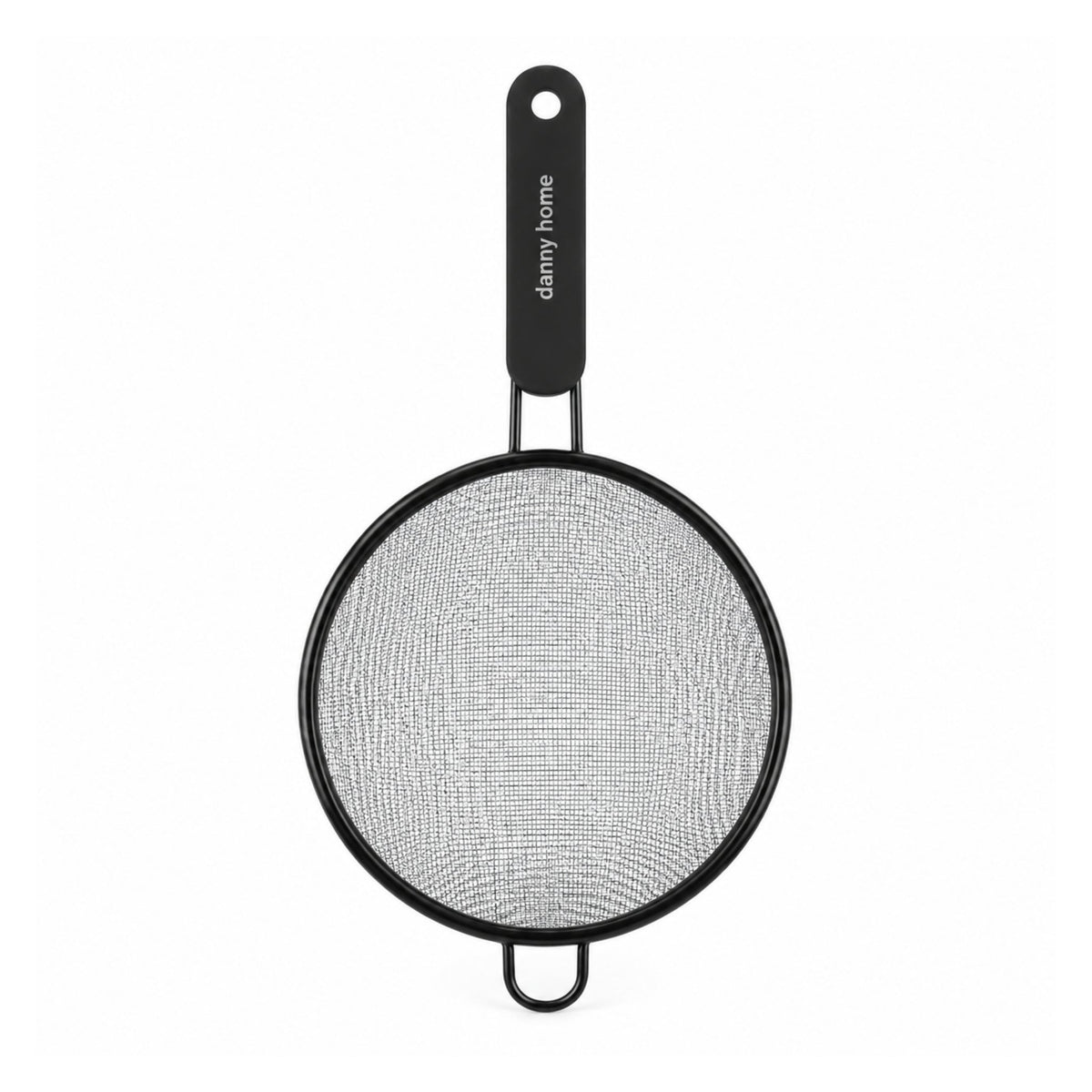 18cm Danny Home Stainless Steel Fine Mesh Sifter – Flour Sieve With Fine Mesh Design – Black