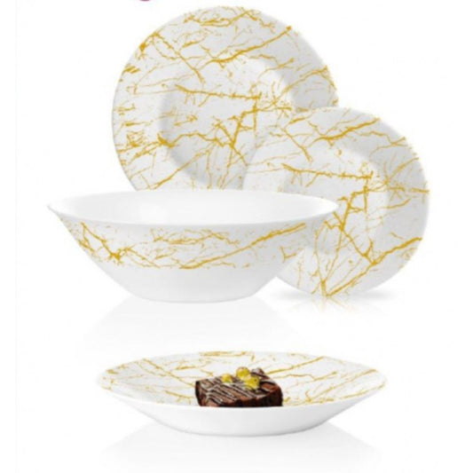 Luminarc 19pc Agorar Gold Dinner Set