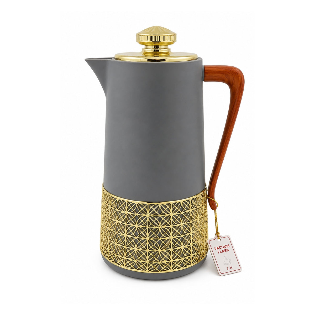 1L Gold Thermal Vacuum Jug – Flower Base Sleeve Insulated Hot & Cold Flask with and Matching Gold Lid