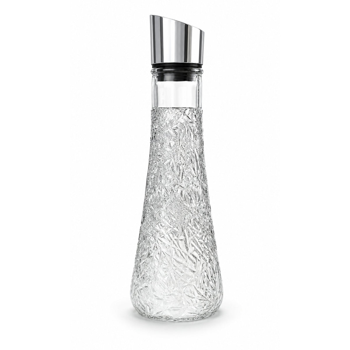 1L Hammered Glass Carafe – Clear Water Jug with Textured Hammered Finish