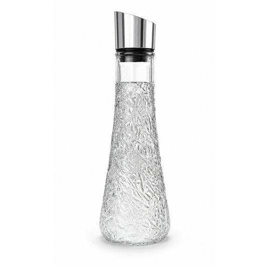 1L Hammered Glass Carafe – Clear Water Jug with Textured Hammered Finish