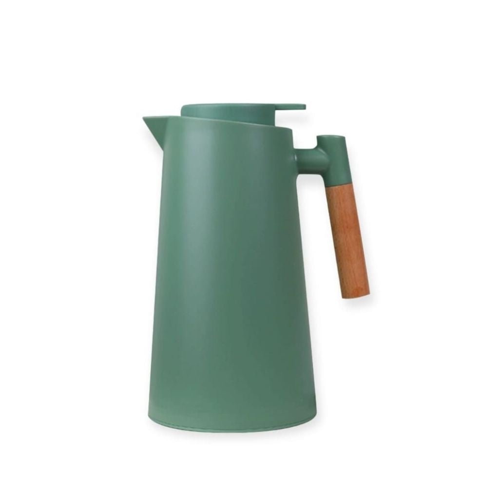 1L Modern Thermal Flask – Insulated Stainless Steel Water Bottle for Hot & Cold Drinks, Home, Office & Travel Green On White Background