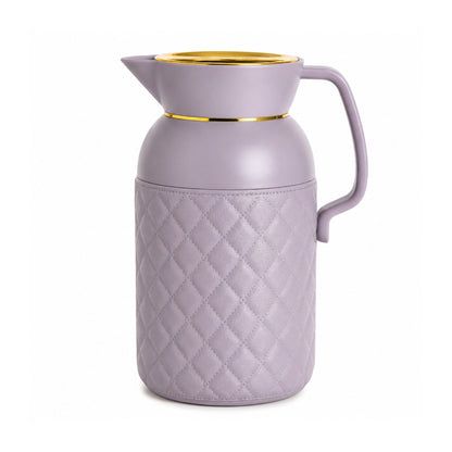 1L Quilted Thermal Flask – Insulated Hot & Cold Beverage Flask with Gold Lid
