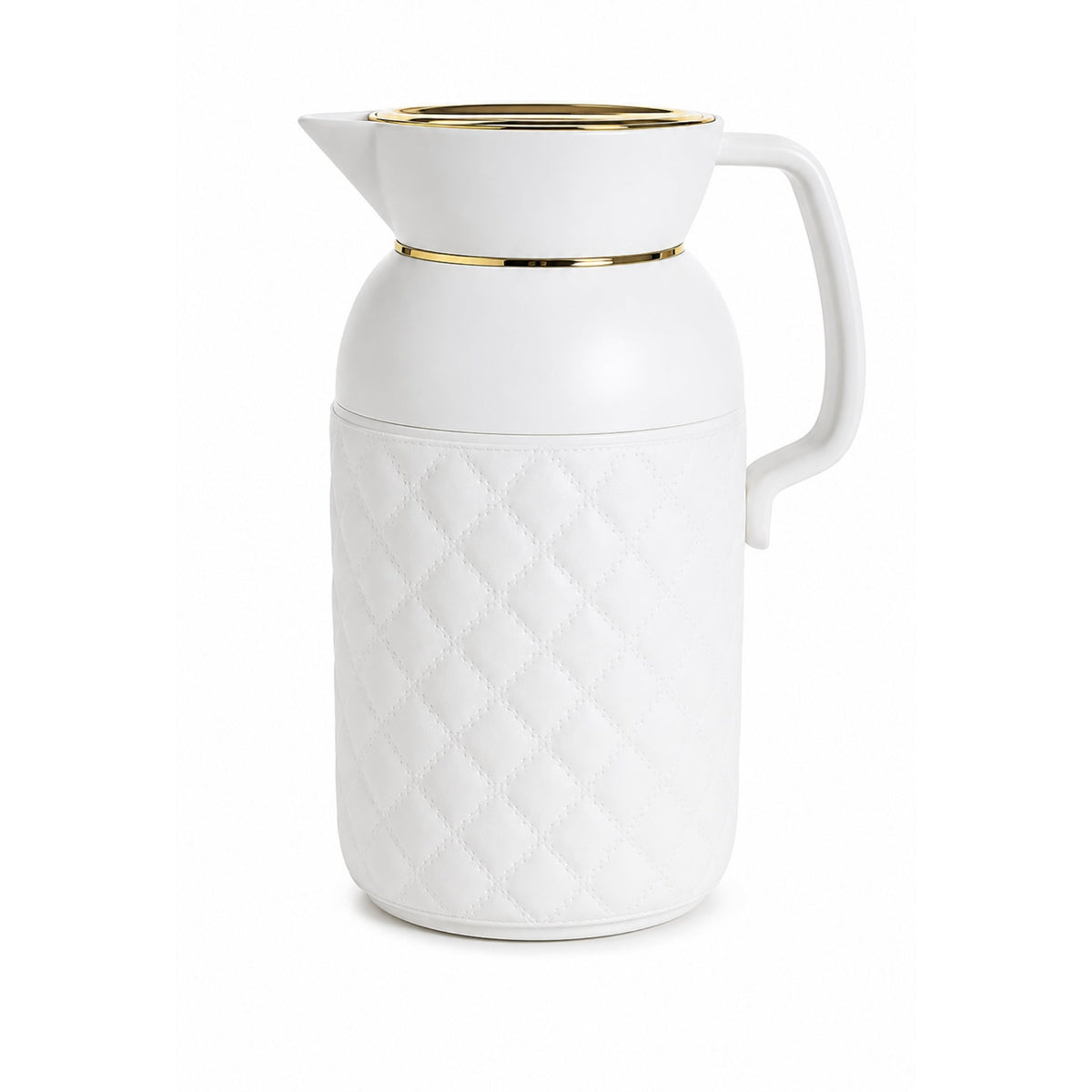 1L Quilted Thermal Flask – Insulated Hot & Cold Beverage Flask with Gold Lid
