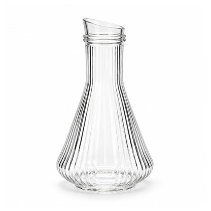 1L Ribbed Glass Carafe – Clear Water Jug with Textured Ribbed Design