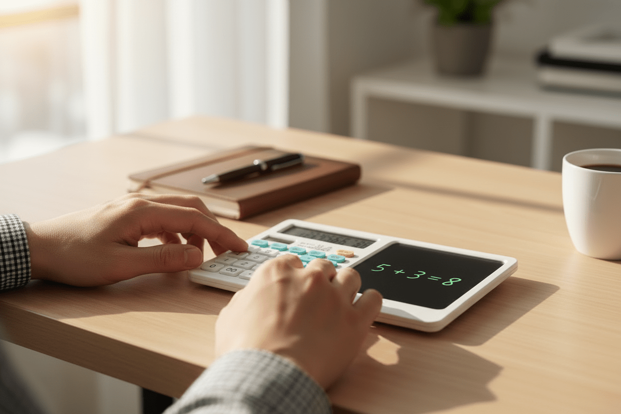 2 In 1 Calculator With Writing Pad Lifestyle
